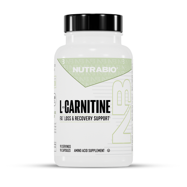 NutraBio L-Carnitine 500mg – 90 Capsules — 90 Servings bottle on white background