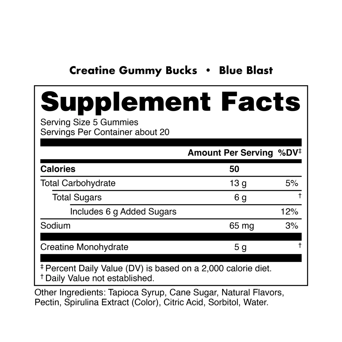Bucked Up Creatine Gummies Sports Nutrition Supplement