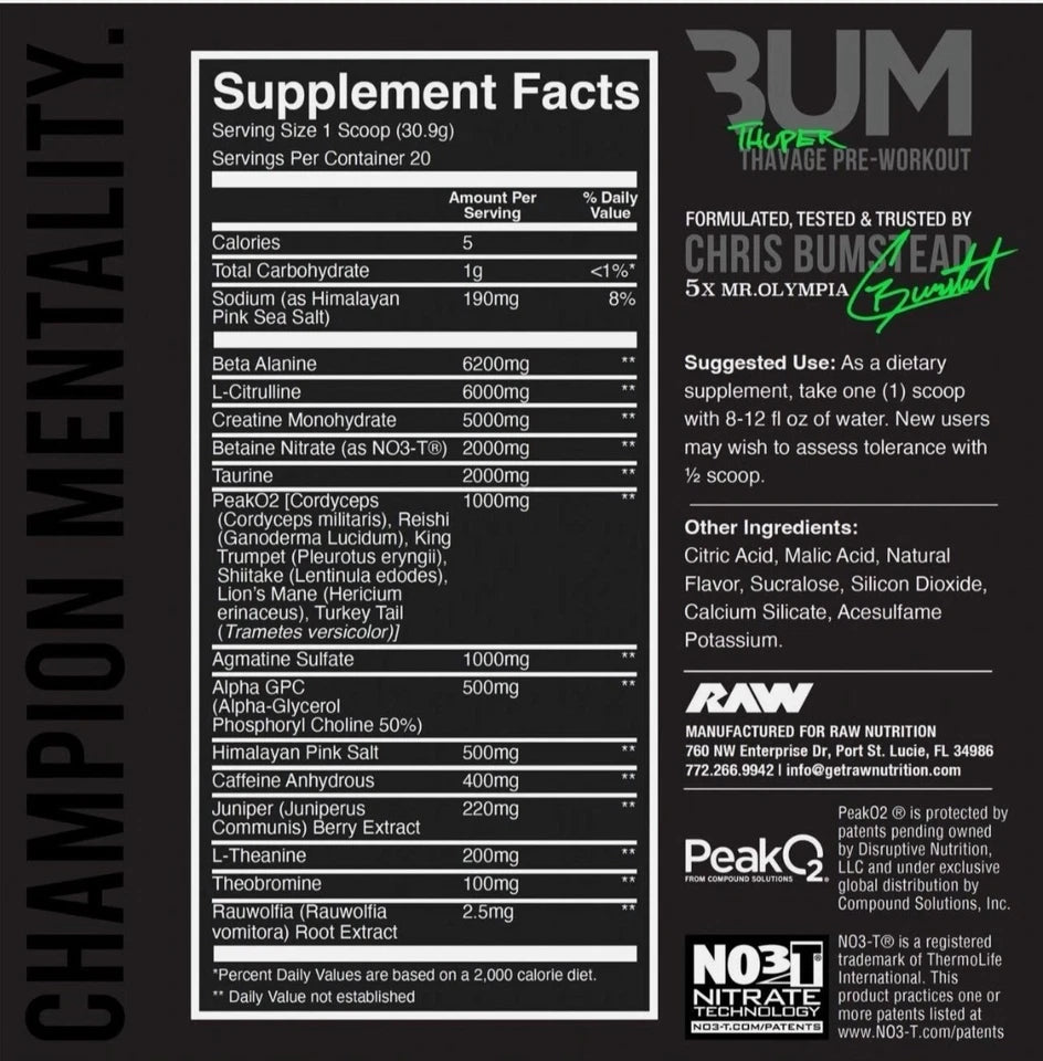 RAW Thuper Thavage Training Performance Supplement