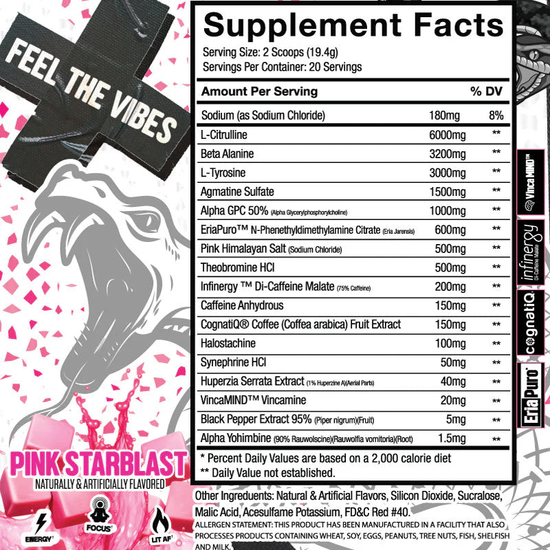 Vice & Vibes Smack Pre-Workout – High-Stim Energy, Focus & Mood Boost