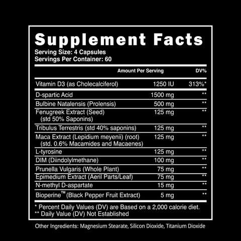 Blackstone Labs Apex Male – 240 Capsules — Supplement Facts
