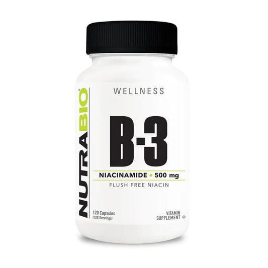NutraBio Niacinamide (B-3) 500mg – 120 Capsules