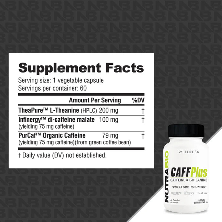 NutraBio CaffPlus – Dual‑Source Caffeine + L‑Theanine for Clean, Sustained Energy & Focus