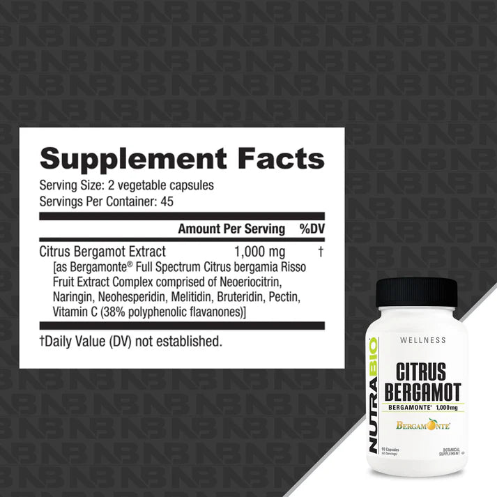 NutraBio Citrus Bergamot 1000 mg — Daily Supplement for Nutritional Support