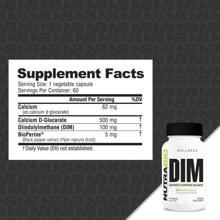 NutraBio DIM with Calcium D-Glucarate – 60 Capsules