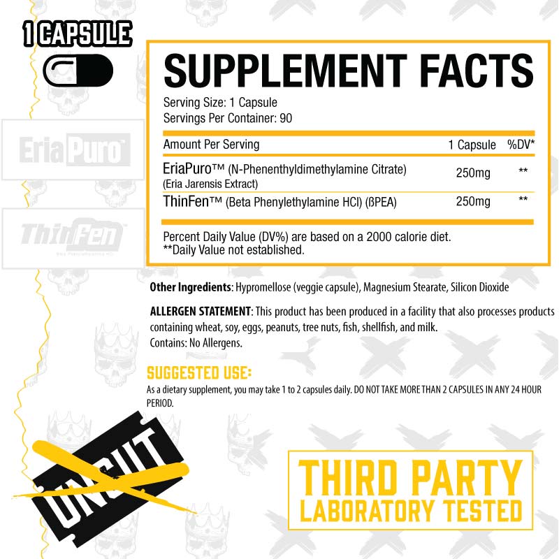 Xtremis Cartel Uncut Eria+ 90 Capsules — Supplement Facts