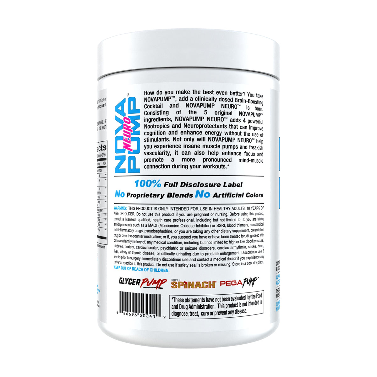 InnovaPharm NovaPump Neuro – 40 Scoops — Directions and ingredients