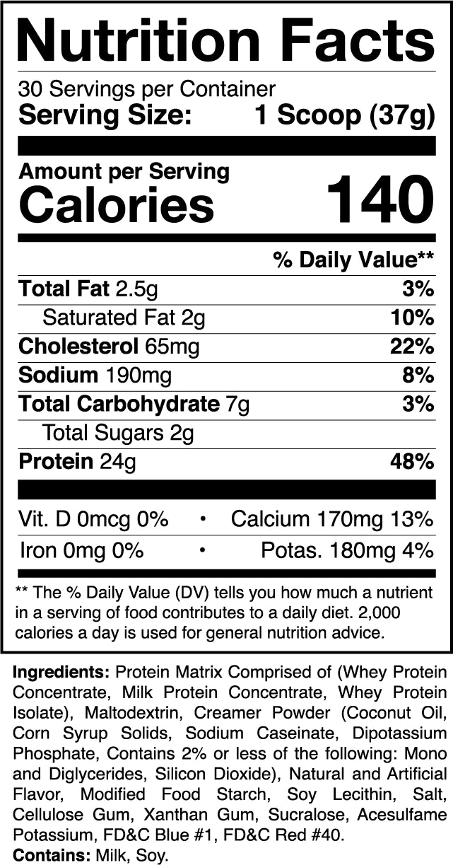 1st Phorm Level-1 Nutrition Facts - Product Packaging