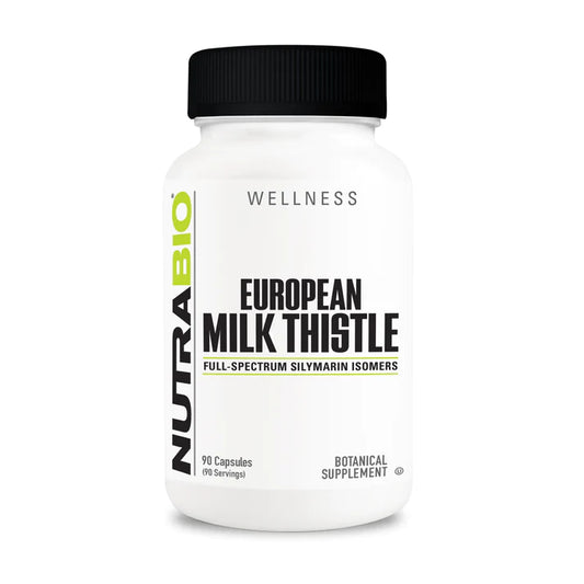 NutraBio European Milk Thistle – 180 Capsules (241mg per Serving)