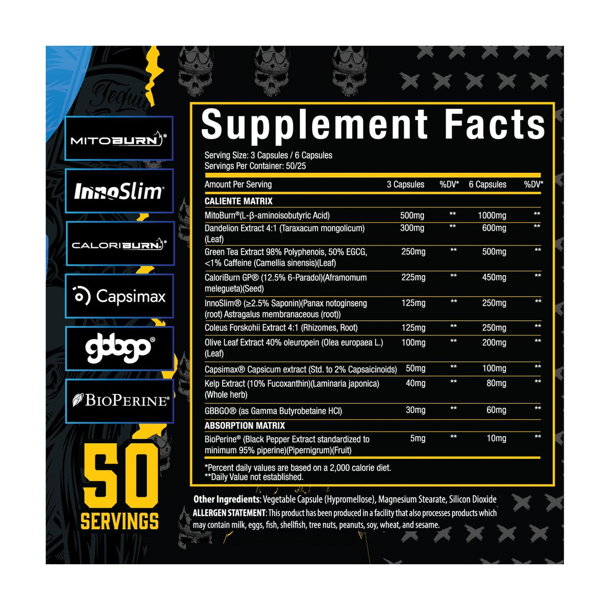 Xtremis Cartel Caliente — Supplement Facts and label information