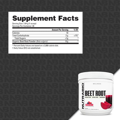 NutraBio Beet Root Powder — Dietary Supplement for Daily Nutrition