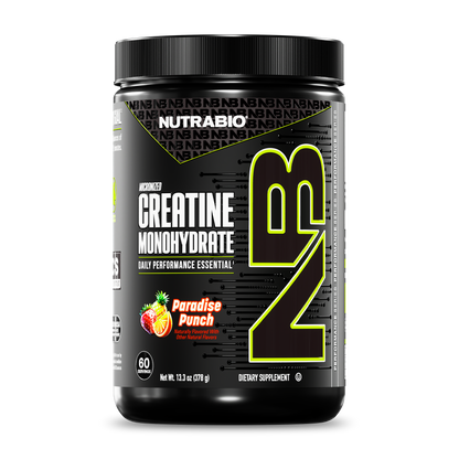 NutraBio Creatine Monohydrate — 60 Servings — Paradise Punch — bottle front
