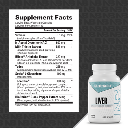 NutraBio Liver – 90 Capsules — Supplement Facts