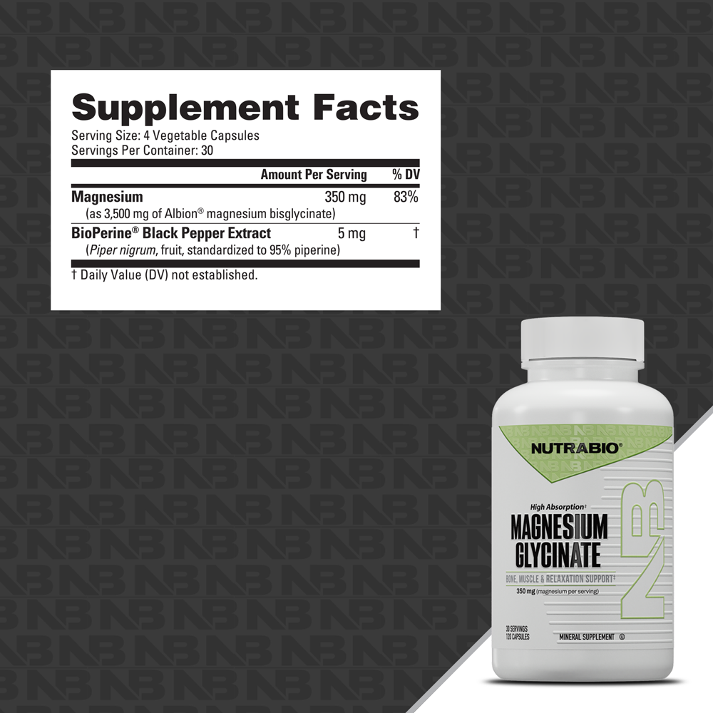 NutraBio Magnesium Glycinate — Supplement Facts