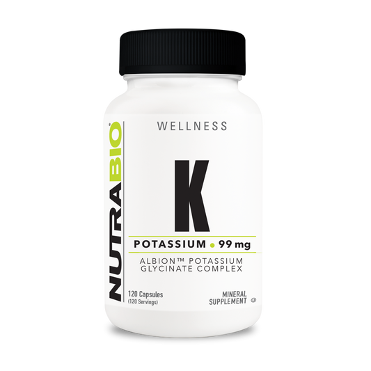 NutraBio Potassium Complex 99 mg – 120 Capsules — bottle front
