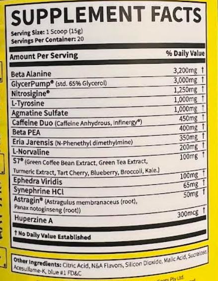 Pre-Workout Formula Ingredients