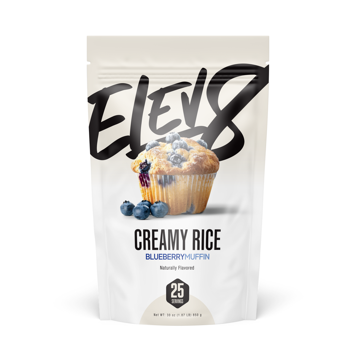 Elev8 Creamy Rice – 25 Servings — Blueberry Muffin product front