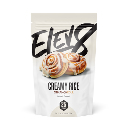 Elev8 Creamy Rice – 25 Servings — Cinnamon Roll product front