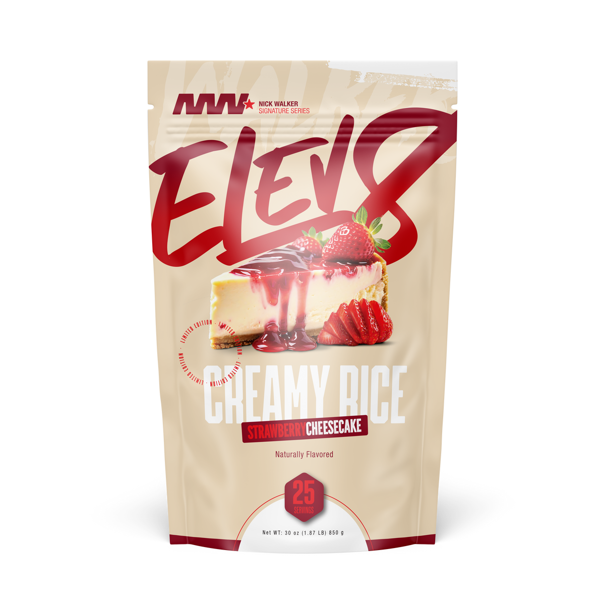 Elev8 Creamy Rice – 25 Servings — Strawberry Cheesecake product front