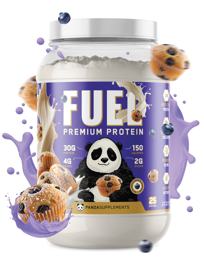 Panda Supps FUEL Premium Protein – 25 Servings — Blueberry Muffin product front