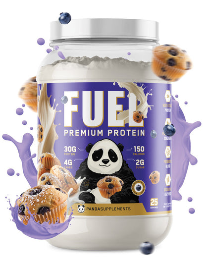 Panda Supps FUEL Premium Protein – 25 Servings — Blueberry Muffin product front