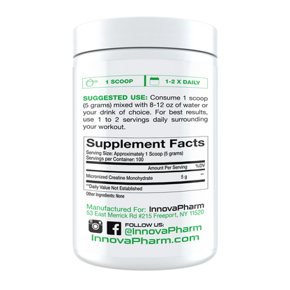 InnovaPharm Creatine Monohydrate – 500 g — Supplement Facts