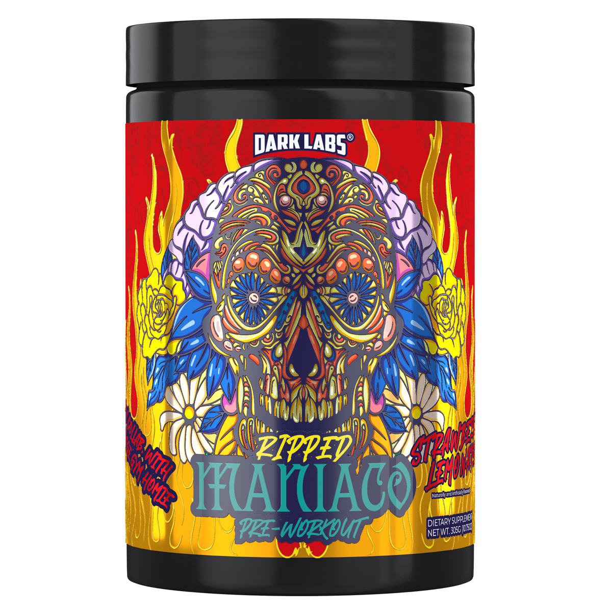 Dark Labs Maniaco Ripped Pre-Workout – 25 Servings — Strawberry Lemonade product front