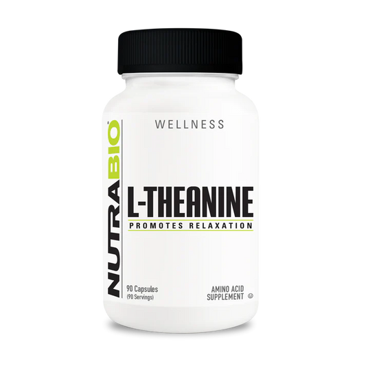 NutraBio L-Theanine 200 mg Capsule Supplement Bottle