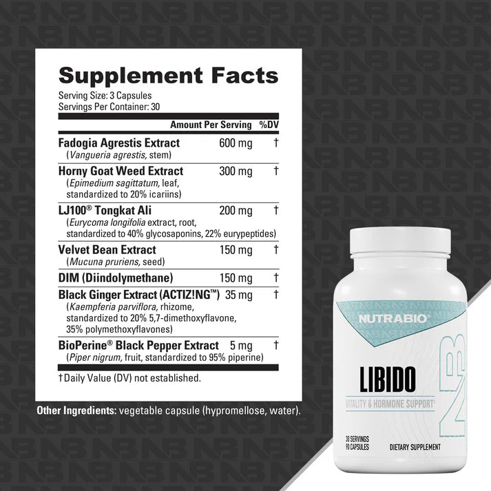 NutraBio Libido Men’s Health Supplement Bottle