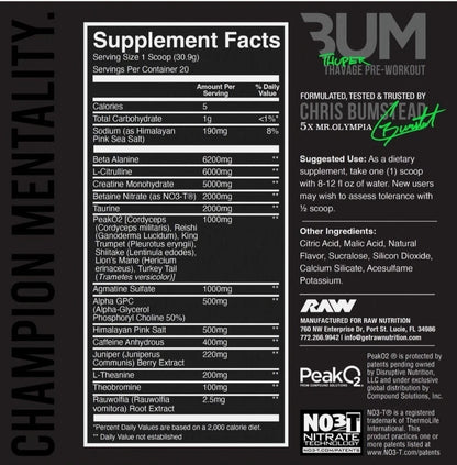 RAW Thuper Thavage Training Performance Supplement