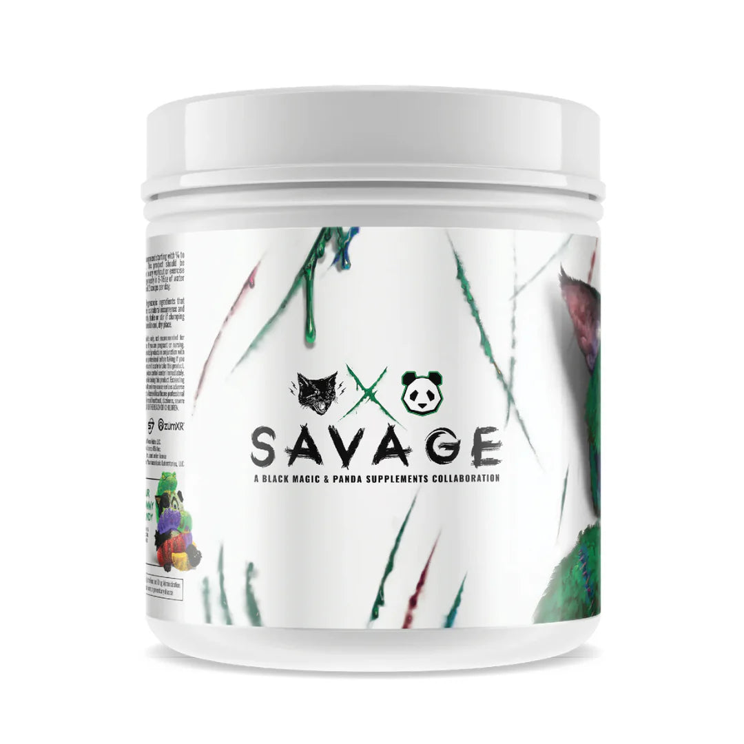 Savage Pre‑Workout – High Stim Energy, Focus & Pump (Panda × Black Magic)