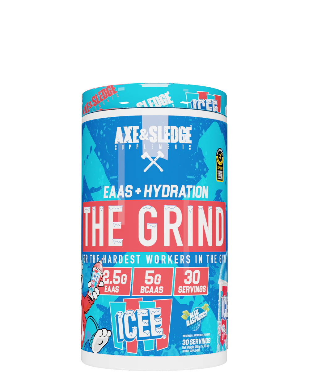 Axe & Sledge The Grind Intra-Workout Supplement Product ICEE Blue Flavor