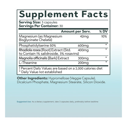 Revive Cortisol Support – 90 Capsules — Supplement Facts and ingredients