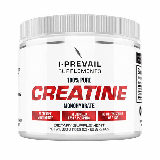 I-Prevail Creatine Monohydrate – 300g | 60 Servings – front on a white background