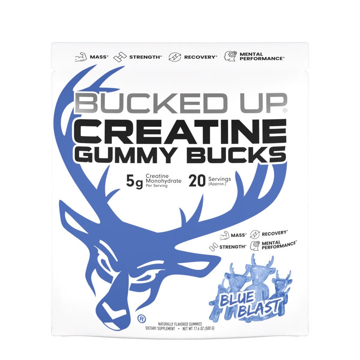 Bucked Up Creatine Gummies – 5g Creatine Monohydrate Per Serving | Muscle Strength, Power & Recovery