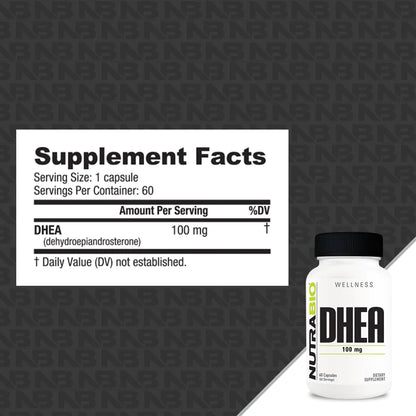NutraBio DHEA 100 mg – Hormone Support & Vitality Supplement