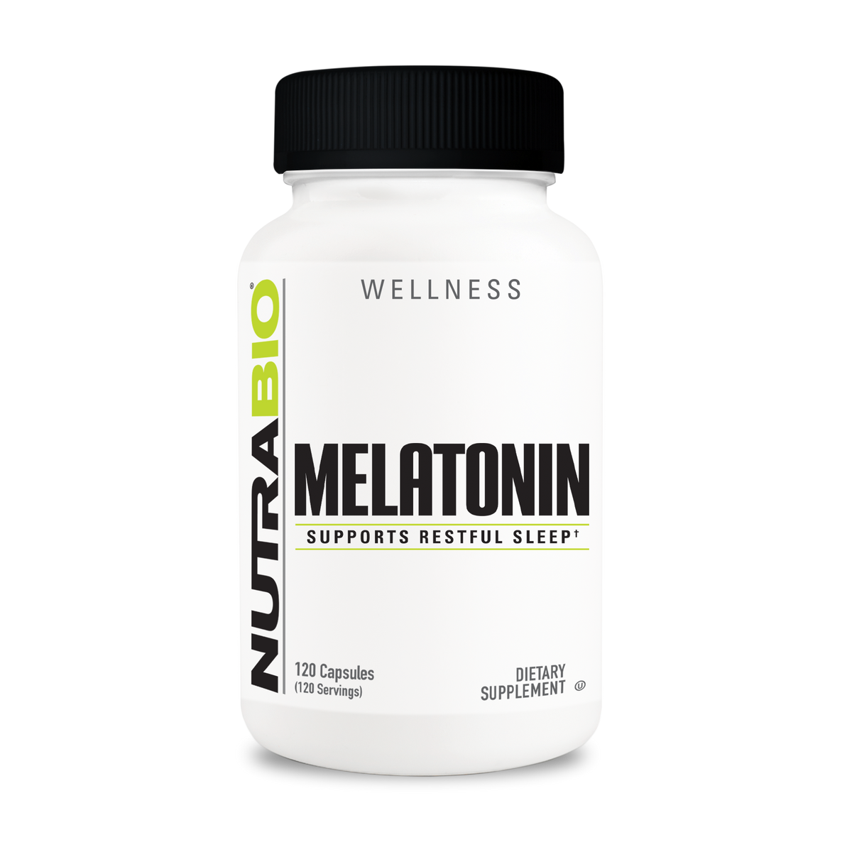 NutraBio Melatonin 3mg 120 Capsules — product bottle