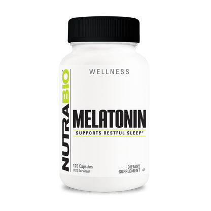 NutraBio Melatonin 3mg 120 Capsules — product bottle