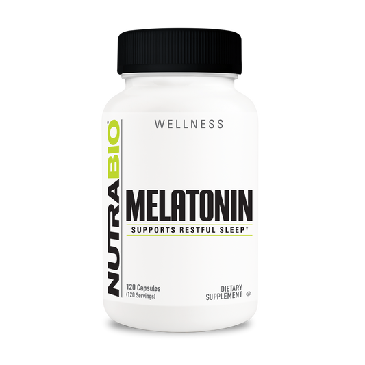 NutraBio Melatonin 3mg 120 Capsules — product bottle