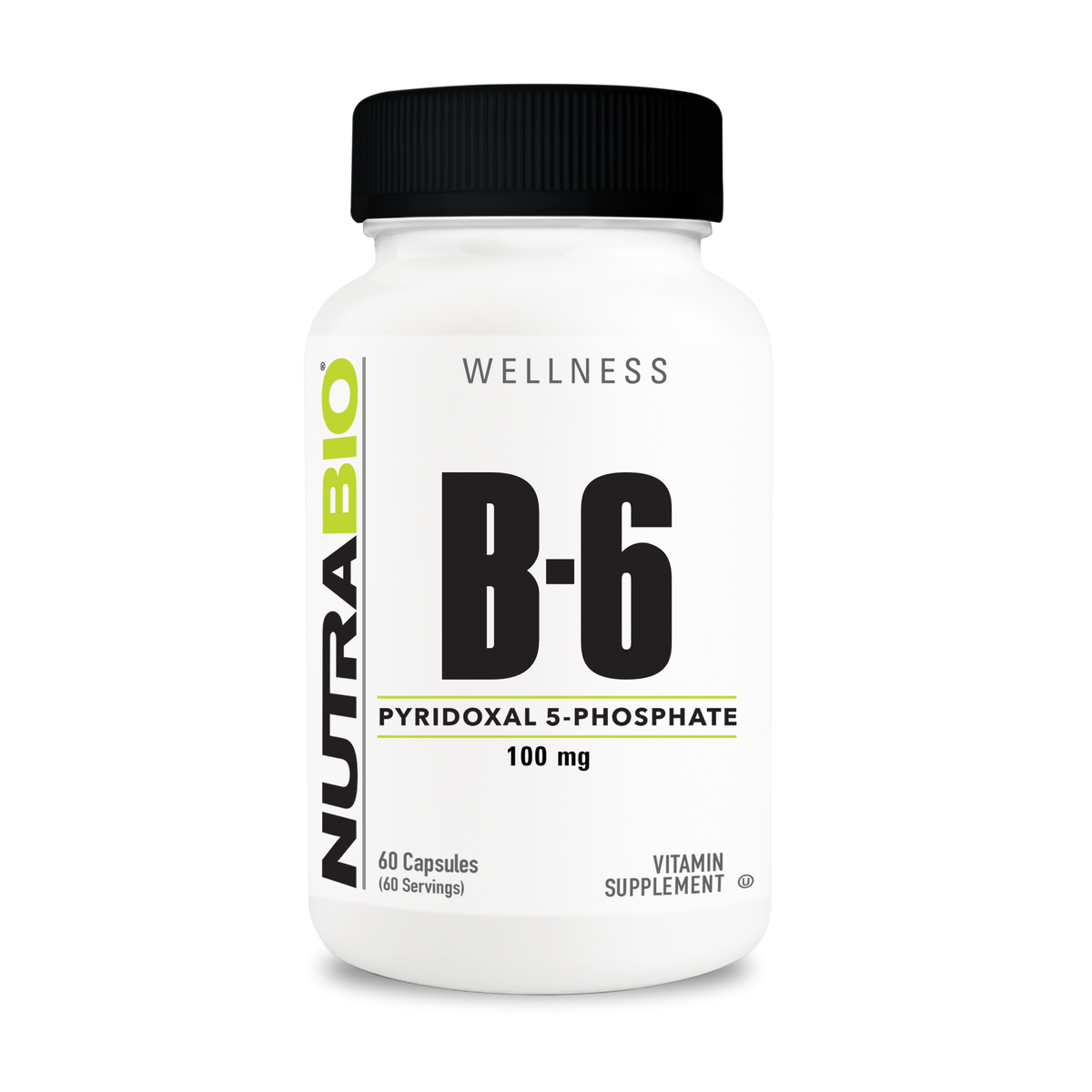 NutraBio Vitamin B6 P5P 100mg 60 Capsules — product bottle