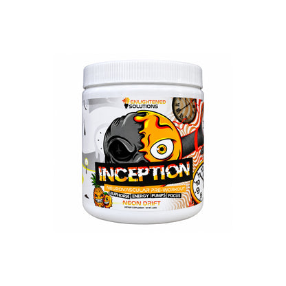 Enlightened Solutions Inception Neon Drift Pineapple Mango pre-workout bottle