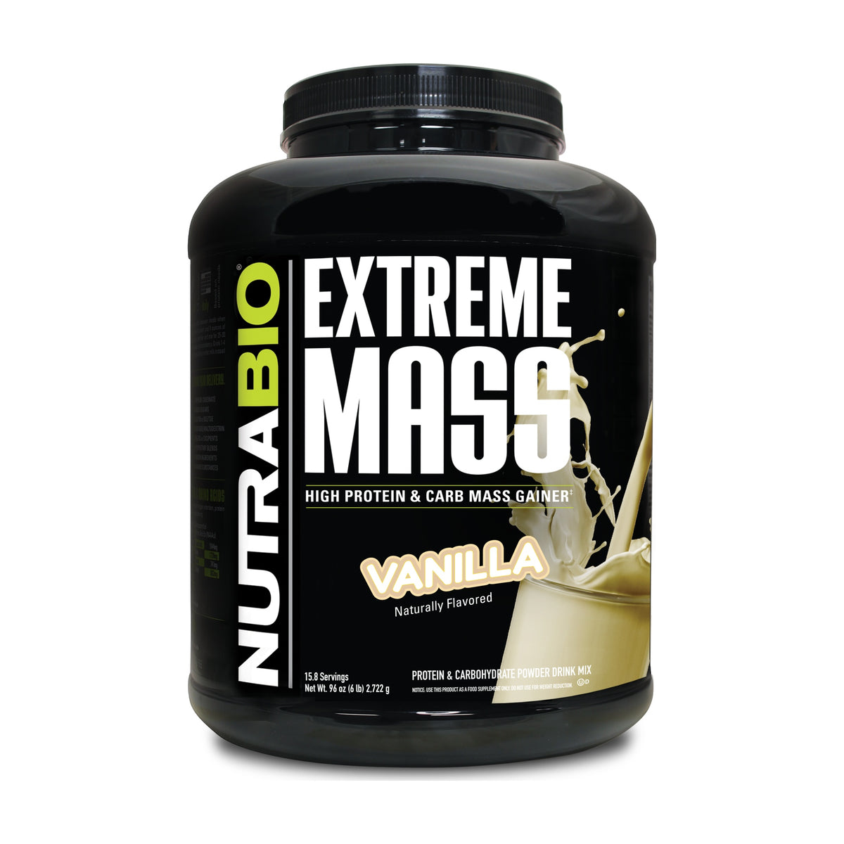 NutraBio Extreme Mass Gainer – 6 lb — Vanilla