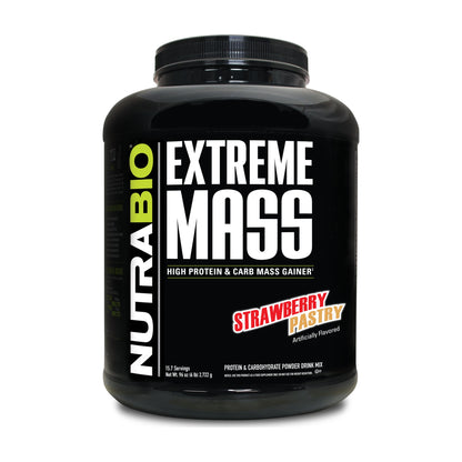 NutraBio Extreme Mass Gainer – 6 lb — Strawberry Pastry