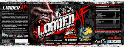 Dynamic Evolution Loaded AF — Blueberry Lemon full label and Supplement Facts