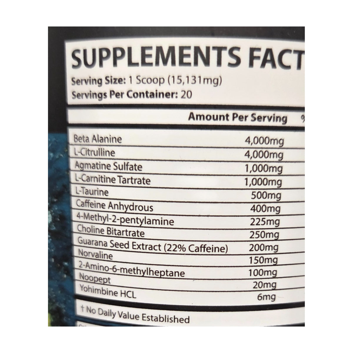 Enlightened Solutions Lucid Supplement Facts — 20 servings, one scoop 15.131 g; customer-supplied container label