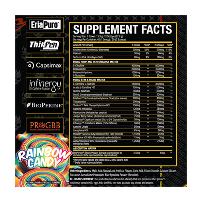 Xtremis Cartel El Jefe Fuego — Supplement Facts and label information