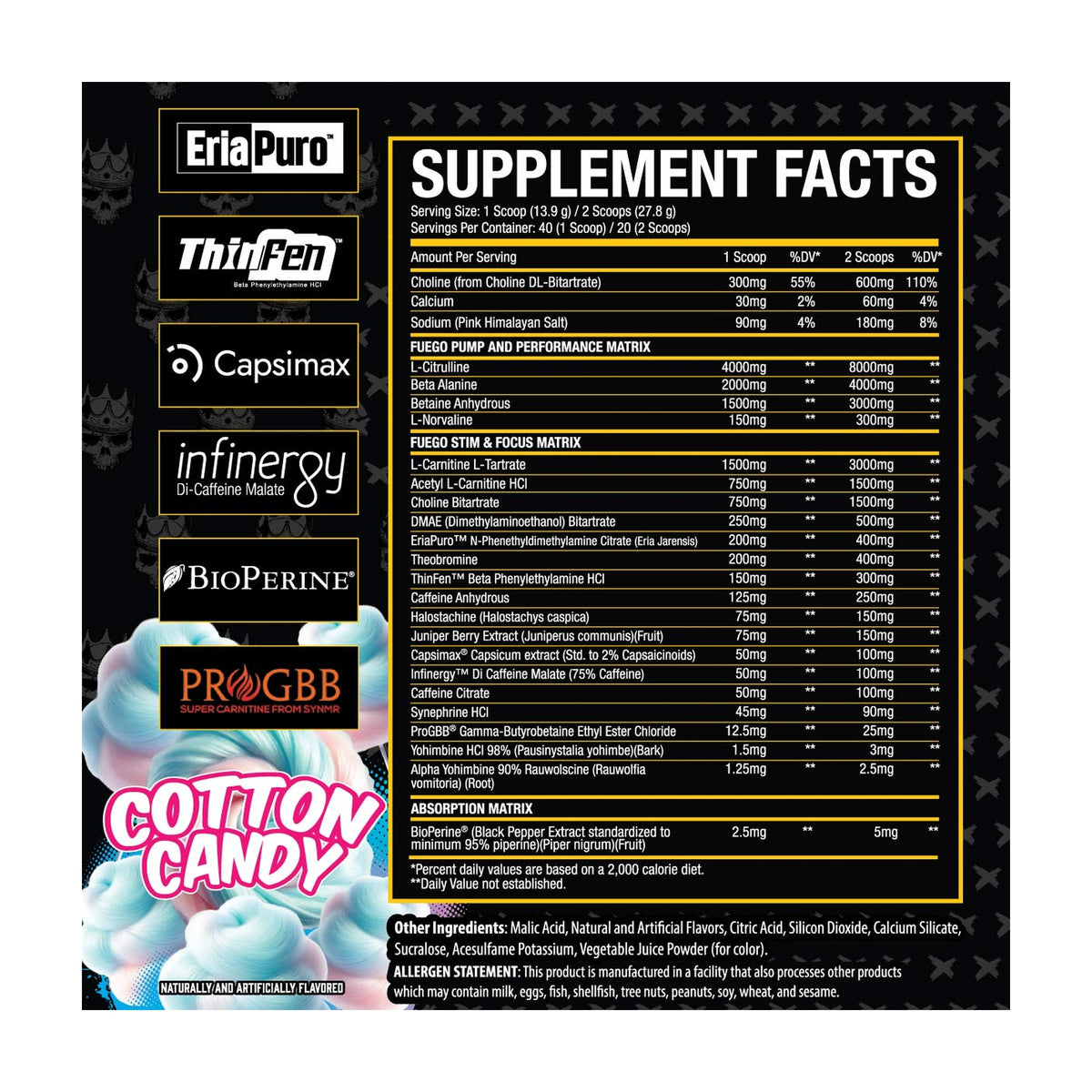 Xtremis Cartel El Jefe Fuego — Supplement Facts and label information