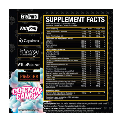 Xtremis Cartel El Jefe Fuego — Supplement Facts and label information