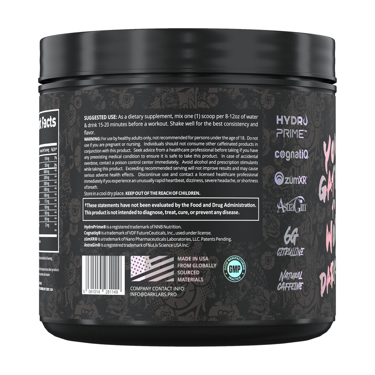 Dark Labs Crack Initiation — Supplement Facts and label information