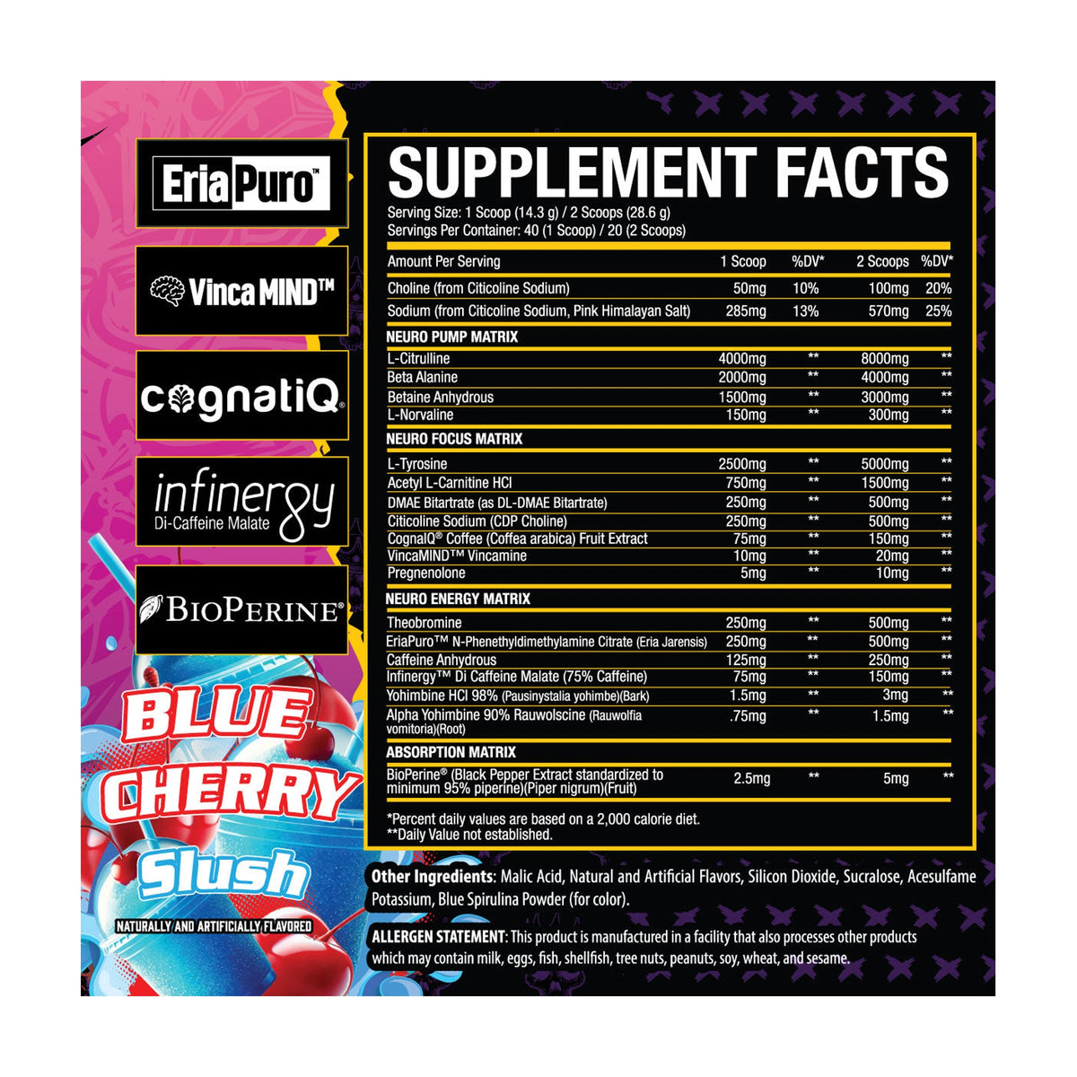 Xtremis Cartel El Jefe Neuro — Supplement Facts and label information